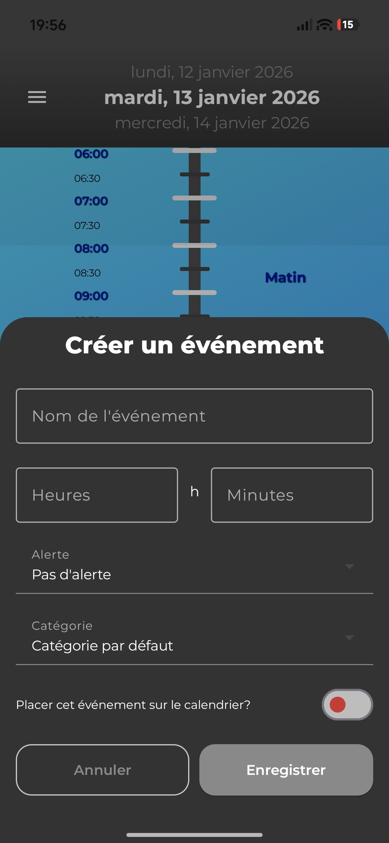 Calinedar — Ligne de temps